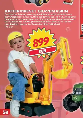 Extra Leker Batteridrevet gravemaskin tilbud