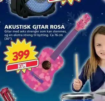 Extra Leker Akustisk gitar rosa tilbud