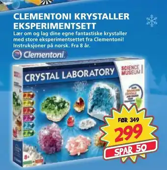 Extra Leker Clementoni krystaller eksperimentsett tilbud