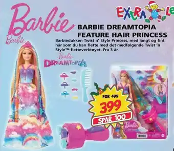 Extra Leker Barbie dreamtopia feature hair princess tilbud