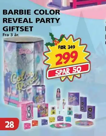 Extra Leker Barbie color reveal party giftset tilbud