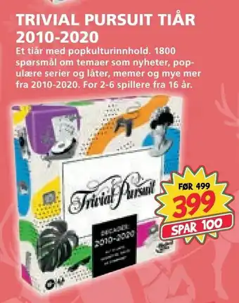 Extra Leker Trivial pursuit tiår 2010-2020 tilbud
