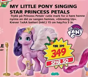 Extra Leker My little pony singing star princess petals tilbud