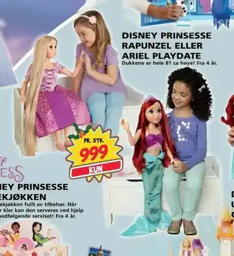 Extra Leker Disney prinsesse rapunzel eller ariel playdate tilbud