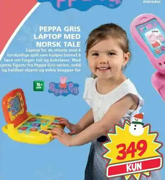 Extra Leker Peppa gris laptop med norsk tale tilbud