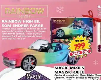 Extra Leker Rainbow high bil som endrer farge tilbud