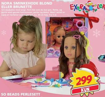 Extra Leker Nora sminkehode blond eller brunette tilbud