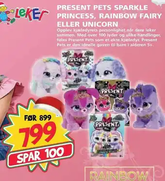 Extra Leker Present pets sparkle princess, rainbow fairy eller unicorn tilbud