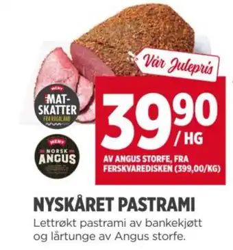 Meny Nyskåret pastrami tilbud