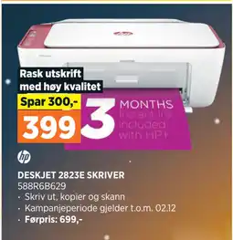 POWER DESKJET 2823E SKRIVER tilbud