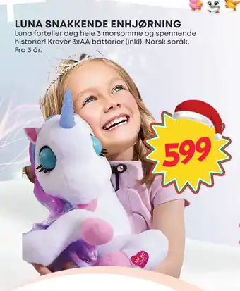 Extra Leker LUNA SNAKKENDE ENHJØRNING tilbud