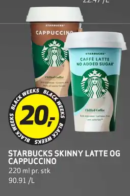 Bunnpris STARBUCKS SKINNY LATTE OG CAPPUCCINO tilbud
