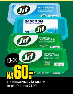 Europris JIF ENGANGSVÅTMOPP tilbud