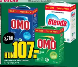 Europris OMO/BLENDA VASKEMIDDEL tilbud
