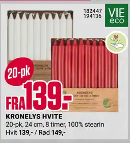 Europris KRONELYS HVITE tilbud