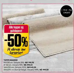 Europris TEPPE MADRID tilbud