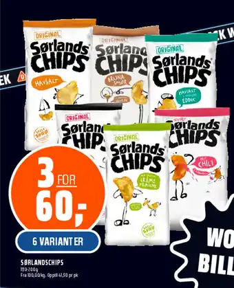 Coop Obs Sørlandschips tilbud