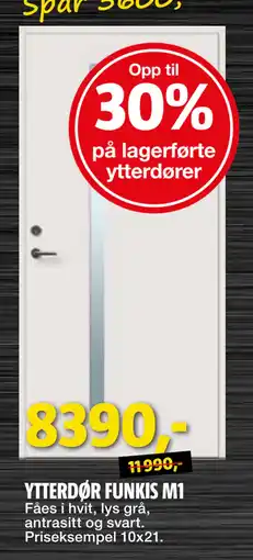Bauhaus YTTERDØR FUNKIS M1 tilbud