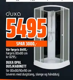 Obs Bygg DUXA OPAL DUSJKABINETT tilbud