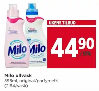 Meny Milo ullvask tilbud