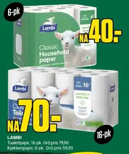 Europris LAMBI Toalettpapir tilbud