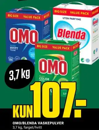 Europris OMO/BLENDA vaskepulver tilbud