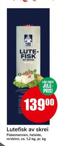 Spar Lutefisk av skrei tilbud