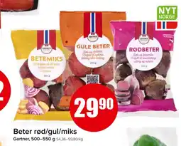 Spar GARTNER Beter rød/gul/miks tilbud