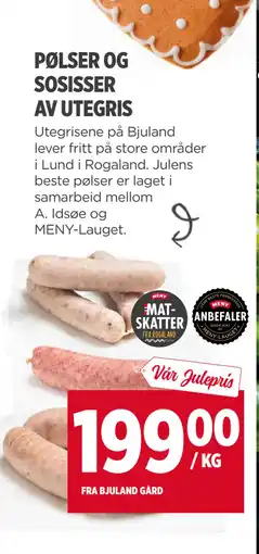 Meny PØLSER OG SOSISSER AV UTEGRIS tilbud