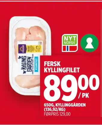 Meny FERSK KYLLINGFILET tilbud