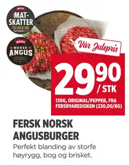 Meny FERSK NORSK ANGUSBURGER tilbud