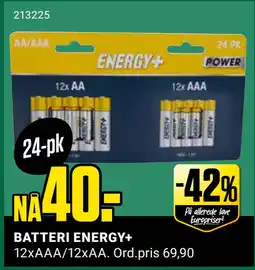 Europris BATTERI ENERGY+ tilbud