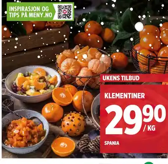 Meny KLEMENTINER tilbud