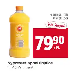 Meny Nypresset appelsinjuice tilbud
