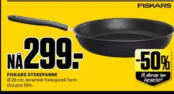 Europris FISKARS STEKEPANNE tilbud