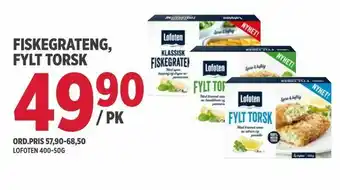 Jacobs Fiskegrateng, fylt torsk tilbud