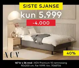 Skeidar XOV Premium 10 rammeseng 90x200 cm tilbud