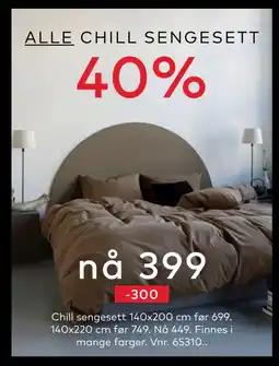 Skeidar Chill sengesett tilbud
