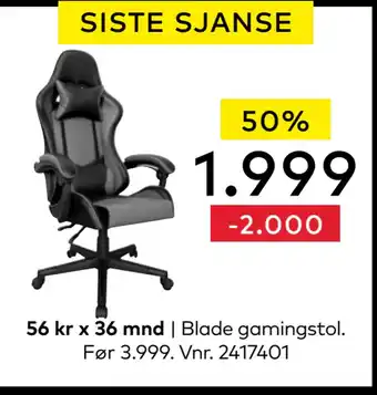 Skeidar Blade gamingstol tilbud