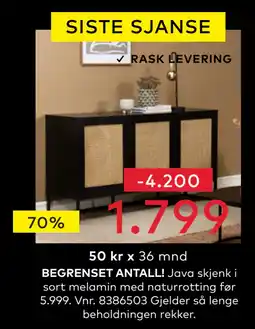 Skeidar Java skjenk tilbud