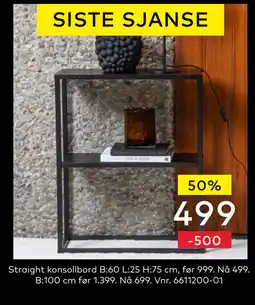 Skeidar Straight konsollbord tilbud