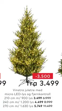 Skeidar Vinstra juletre med micro LED-lys og fjernkontroll tilbud