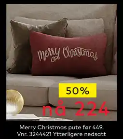 Skeidar Merry Christmas pute tilbud