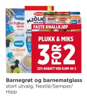 Meny Barnegrøt og barnematglass tilbud