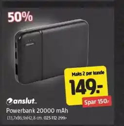Jula Powerbank 20000 mah tilbud