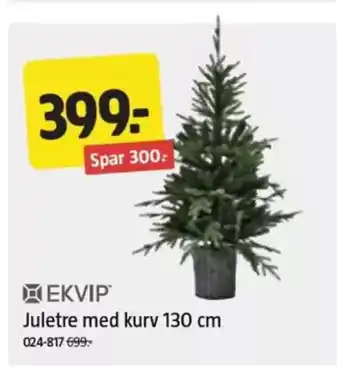 Jula Juletre med kurv 130 cm tilbud