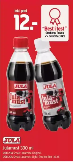 Jula Julamust 330 ml tilbud