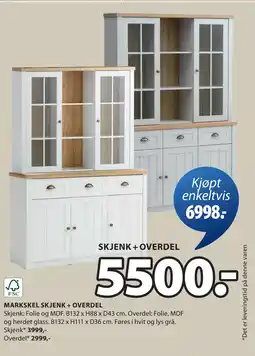 JYSK MARKSKEL SKJENK + OVERDEL tilbud