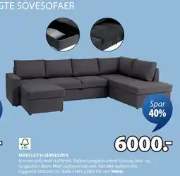JYSK MARSLEV HJØRNESOFA tilbud