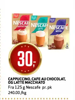 Bunnpris Cappuccino, Cafe au Chocolat, og Latte Macchiato tilbud